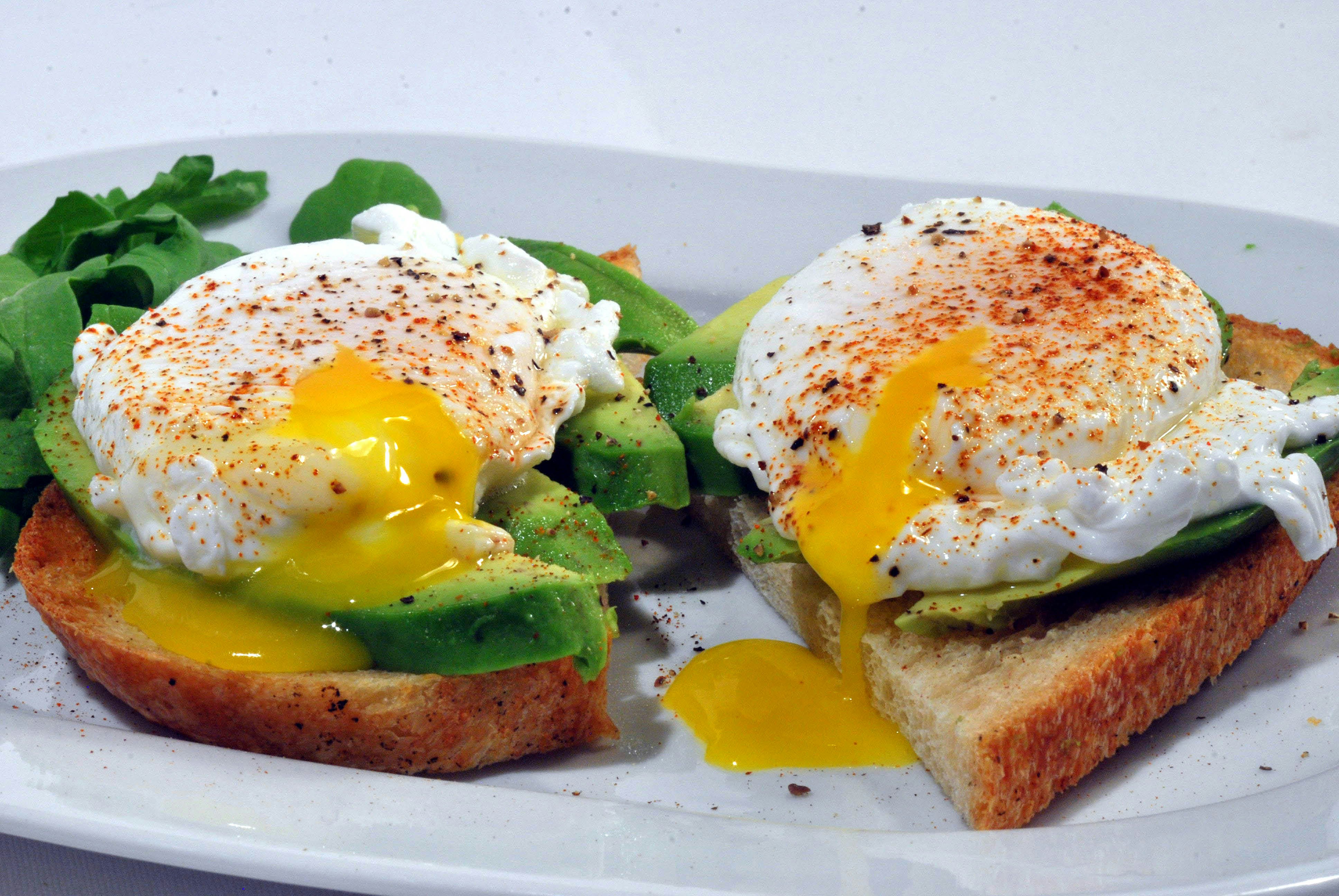 Avocado toast with eggs